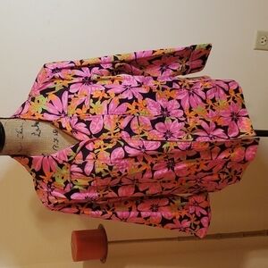 Westbound Petites black & pink floral jacket size PL